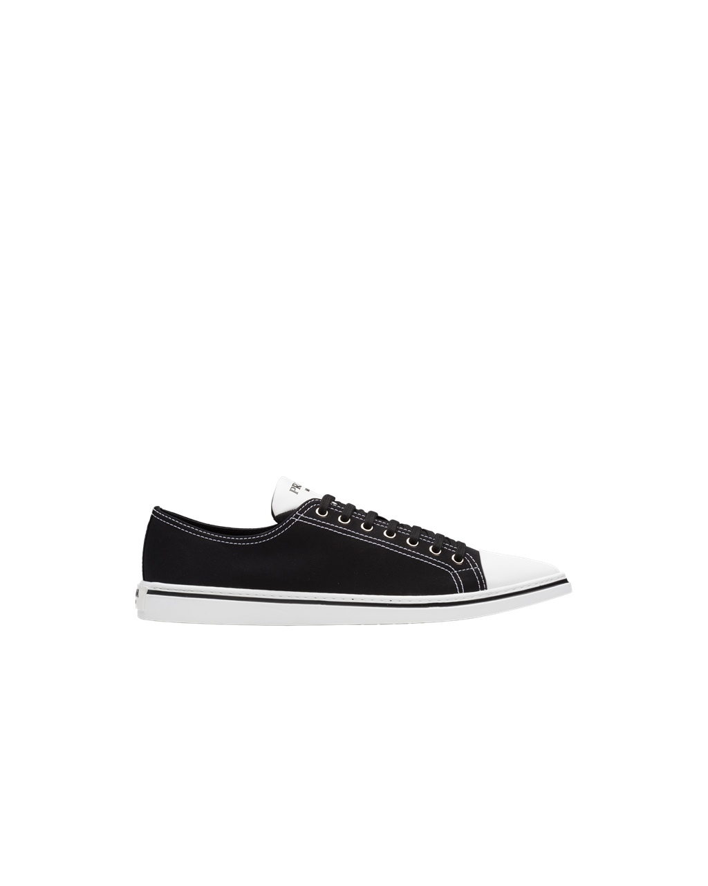 Prada Algodon Gabardine Pointy Sneakers Negras | 84065-QPXD