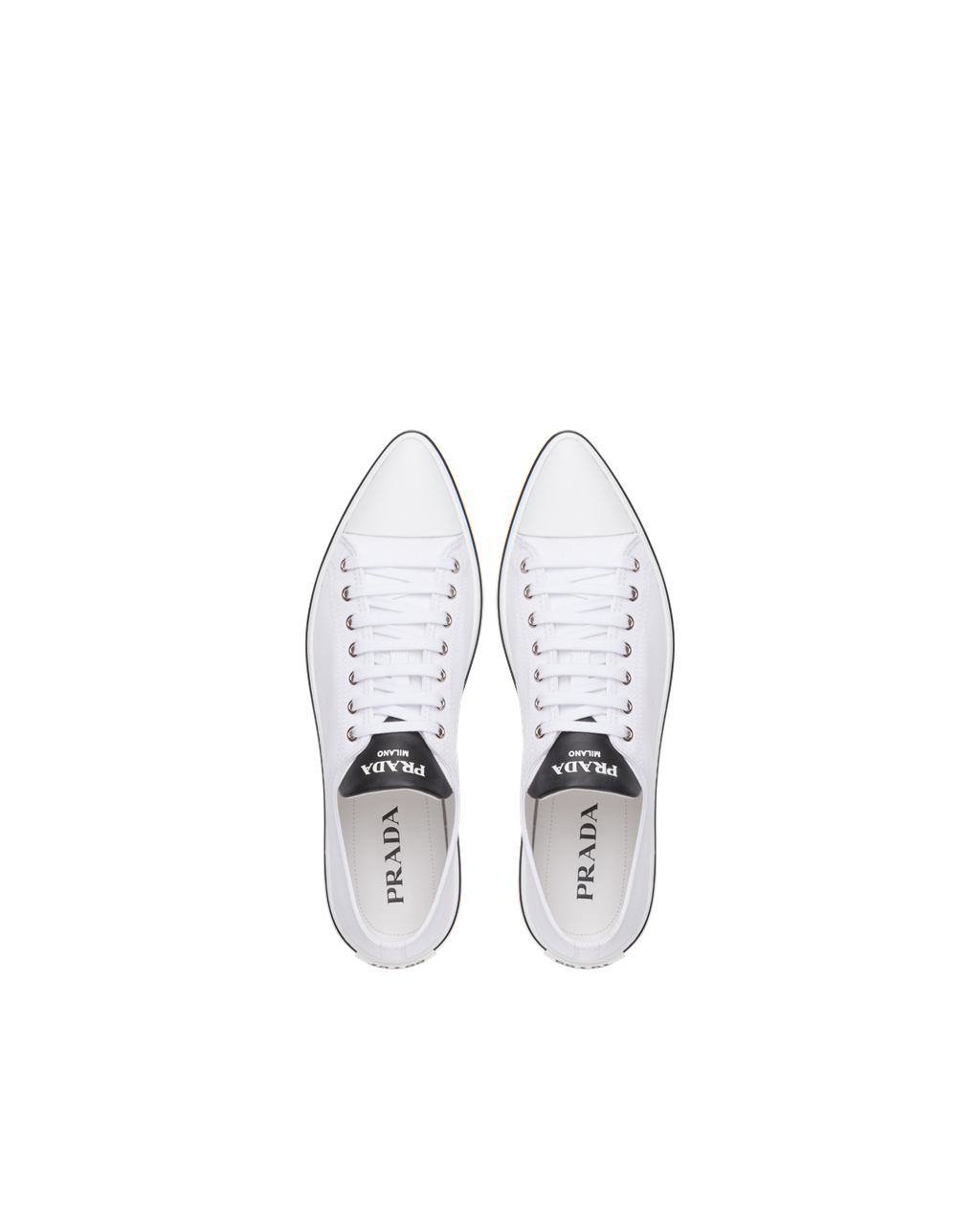 Prada Algodon Gabardine Pointy Sneakers Blancas | 85279-GRYZ