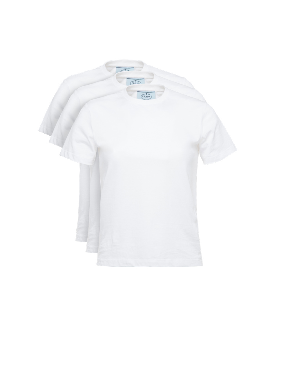 Prada Algodon Jersey T-shirt, 3 Pack Set Blancas | 57832-MRPX