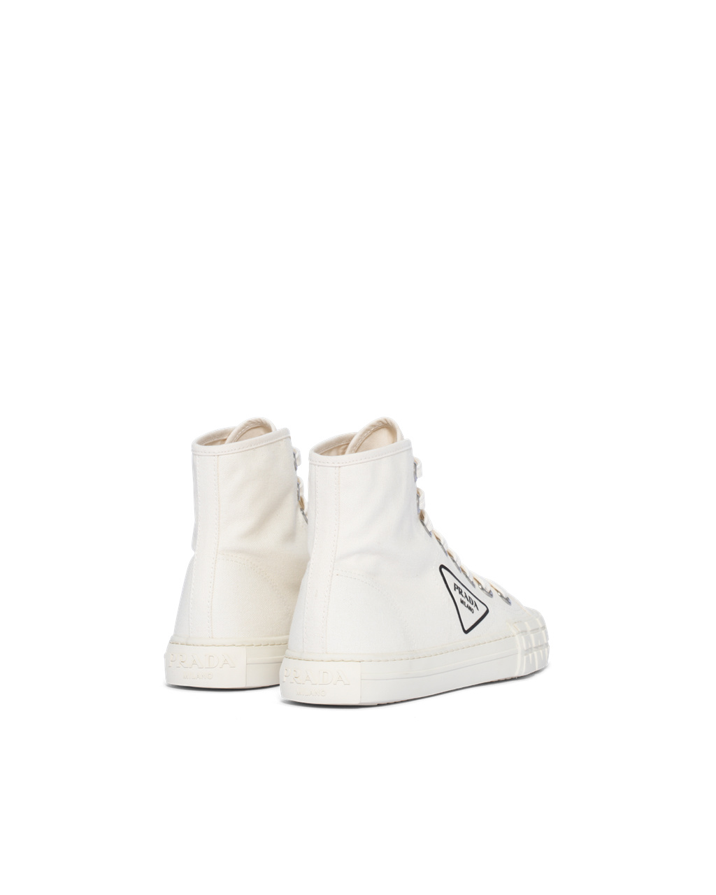 Prada Algodon Lona High-top Sneakers Ivory | 23509-MYRT