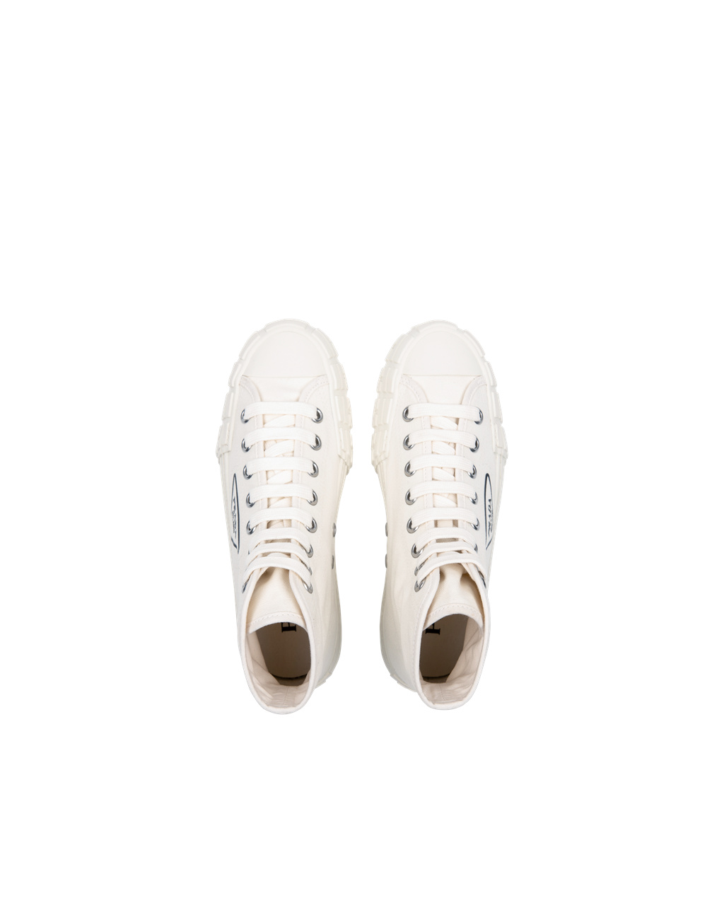 Prada Algodon Lona High-top Sneakers Ivory | 23509-MYRT