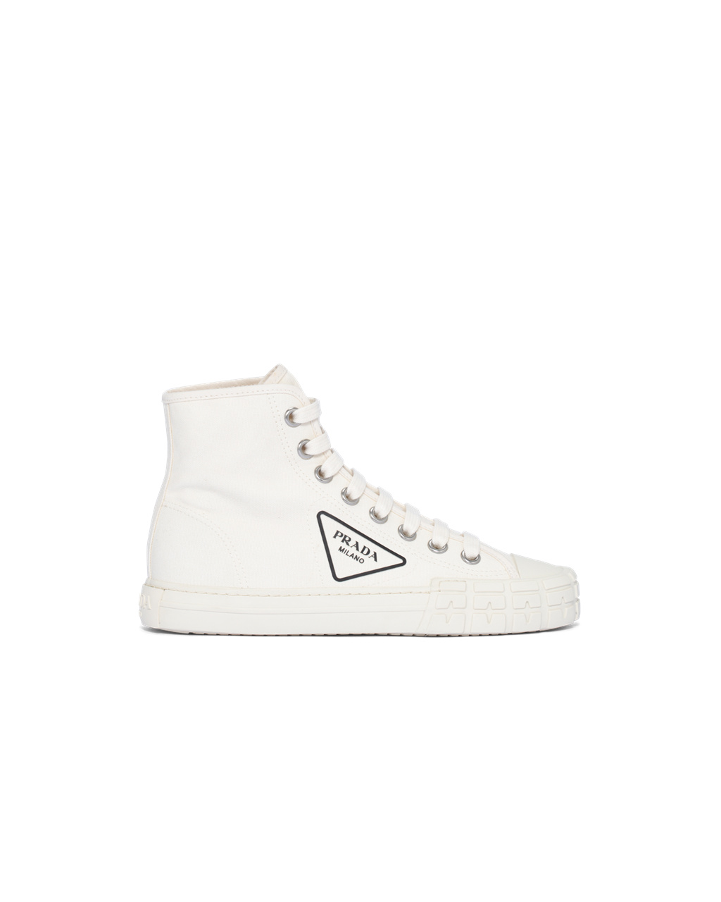 Prada Algodon Lona High-top Sneakers Ivory | 23509-MYRT