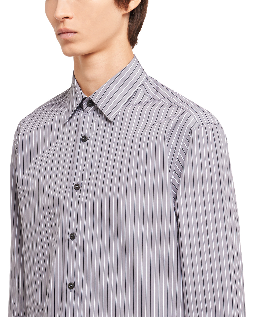 Prada Algodon Shirt Iron Gray | 58432-SFCW