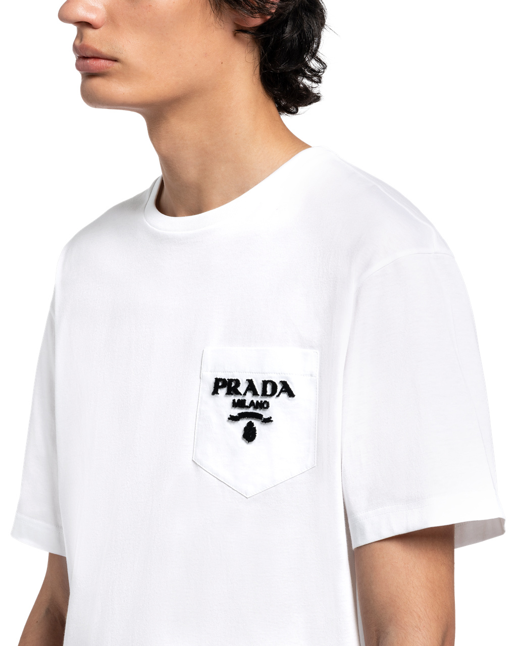 Prada Algodon T-shirt Blancas | 28057-YEGQ