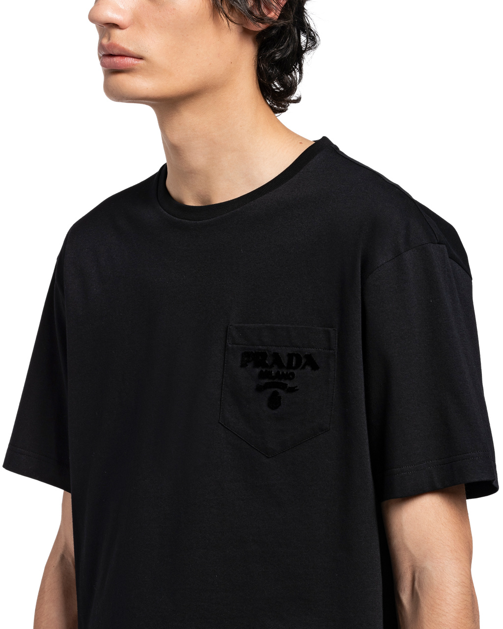 Prada Algodon T-shirt Negras | 16078-LSEJ