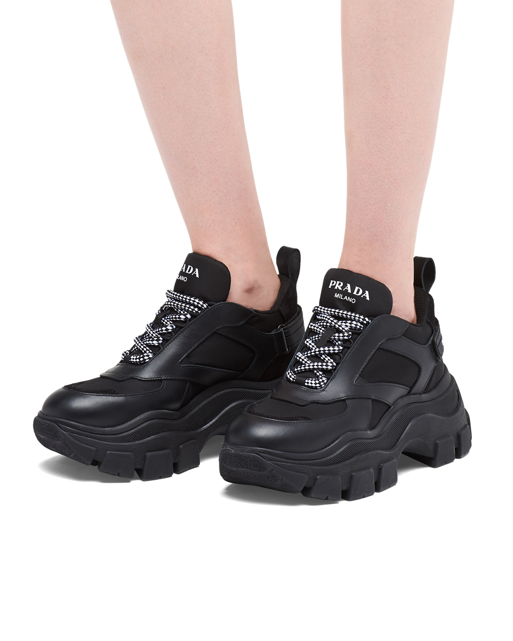 Prada Block Sneakers Negras | 46235-ZNYV