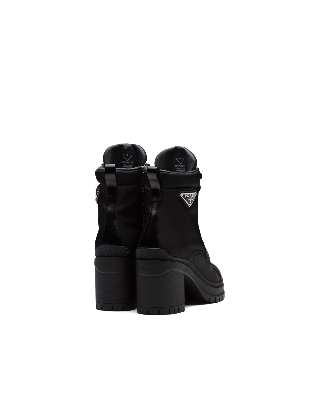 Prada Brushed Cuero And Nylon Laced Booties Negras | 97031-KFUE