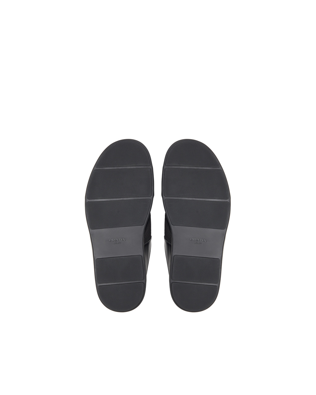 Prada Brushed Cuero And Nylon Tape Crisscross Slides Negras | 05164-UBPD