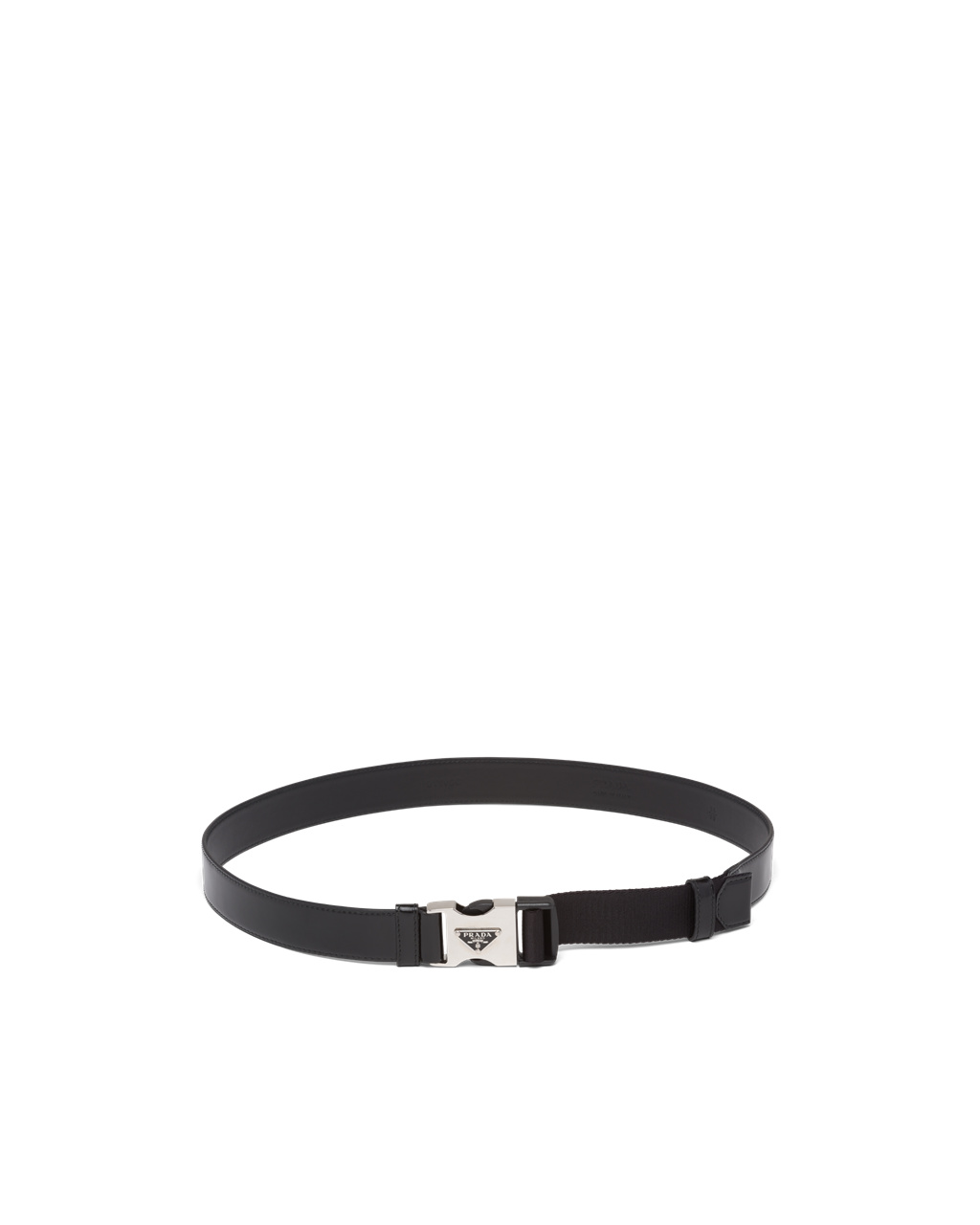 Prada Brushed Cuero And Woven Tape Belt Negras | 60537-YXZC