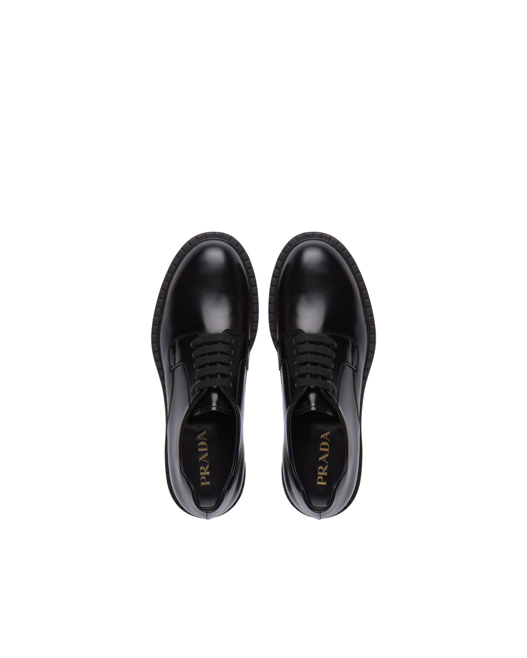 Prada Brushed Cuero Derby Shoes Negras | 10728-HNKG