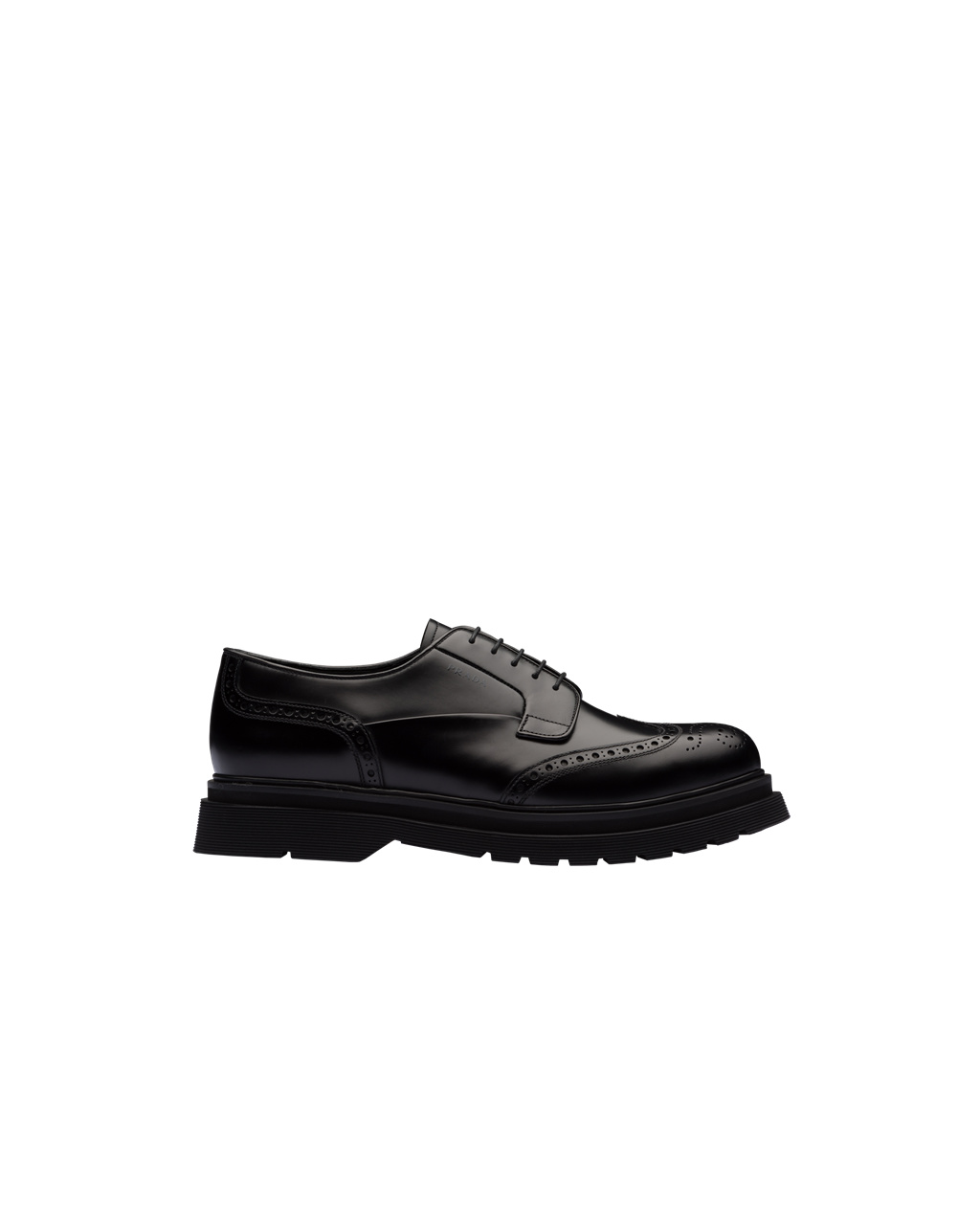 Prada Brushed Cuero Derby Shoes Negras | 54982-NGRT