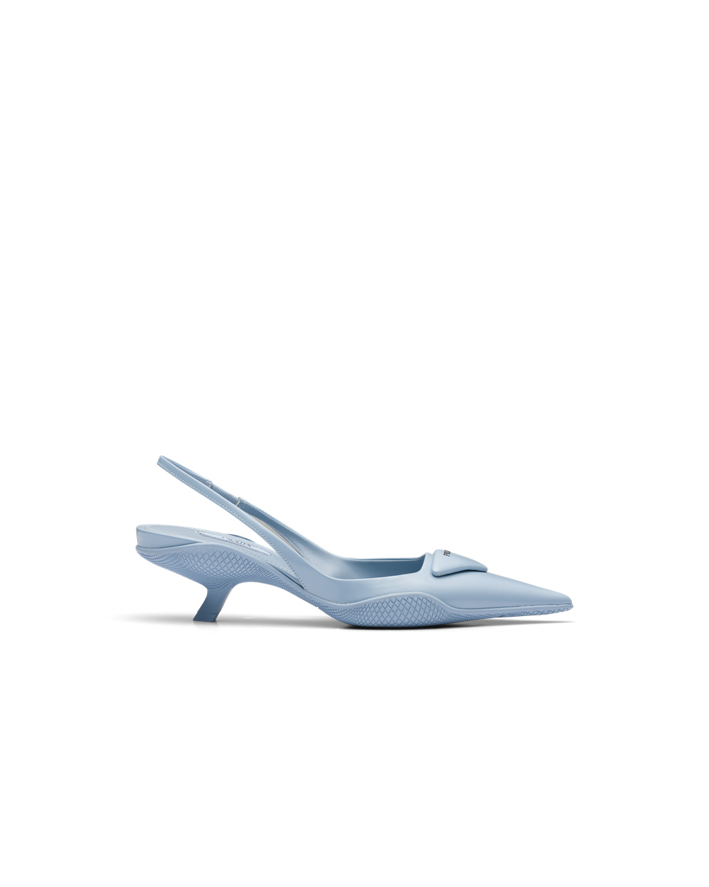 Prada Brushed Cuero Destalonadas Pumps Celeste | 93061-VAYC