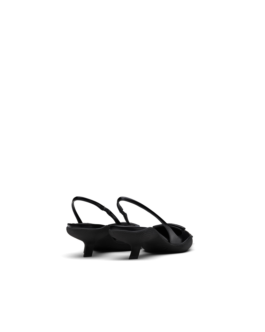 Prada Brushed Cuero Destalonadas Pumps Negras | 39145-LYZO