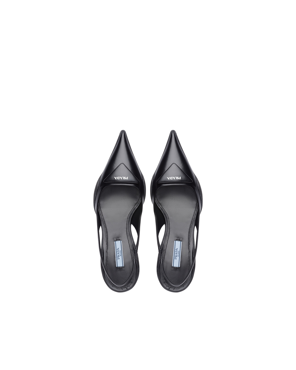 Prada Brushed Cuero Destalonadas Pumps Negras | 39145-LYZO