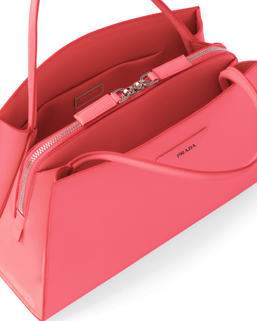 Prada Brushed Cuero Handbag Coral | 08319-ITCU