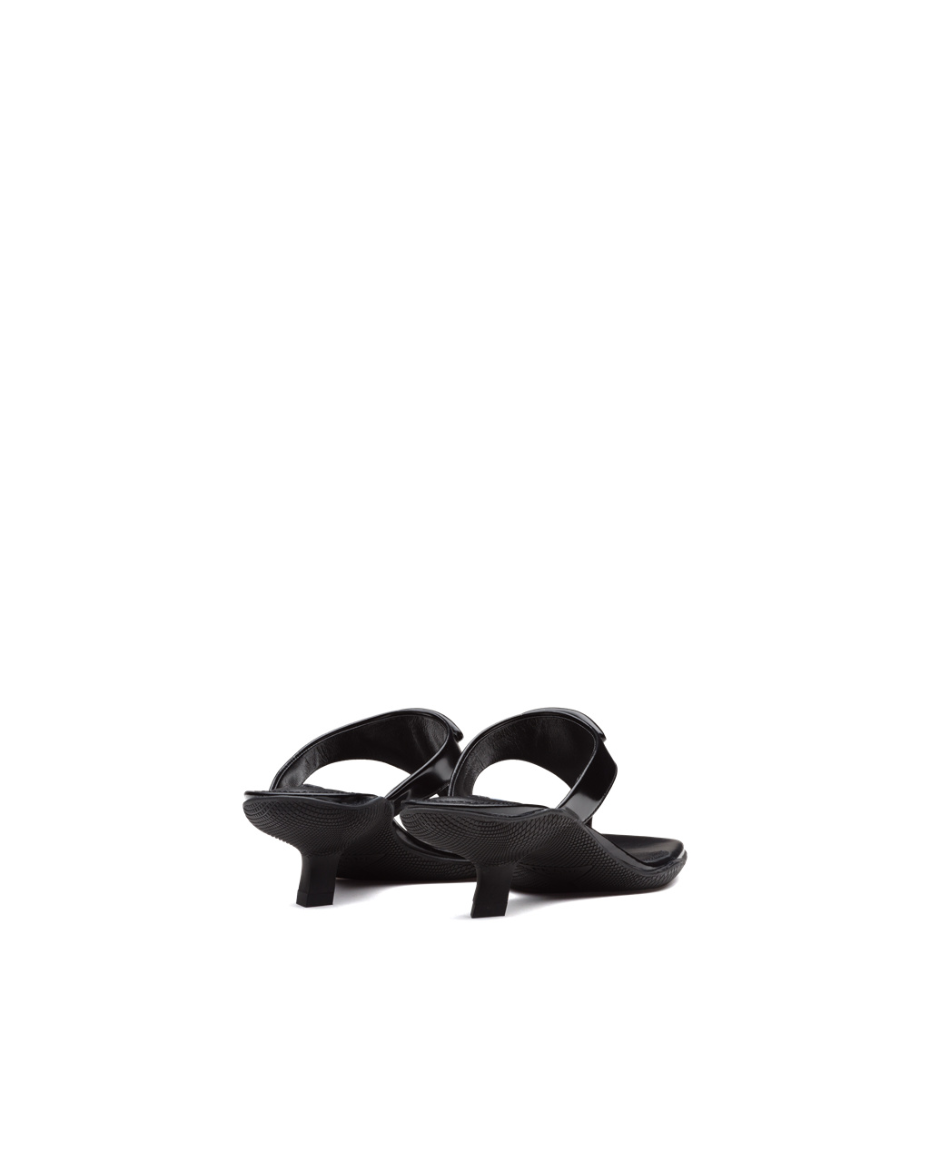 Prada Brushed Cuero High-heeled Tanga Sandals Negras | 15632-TVKU