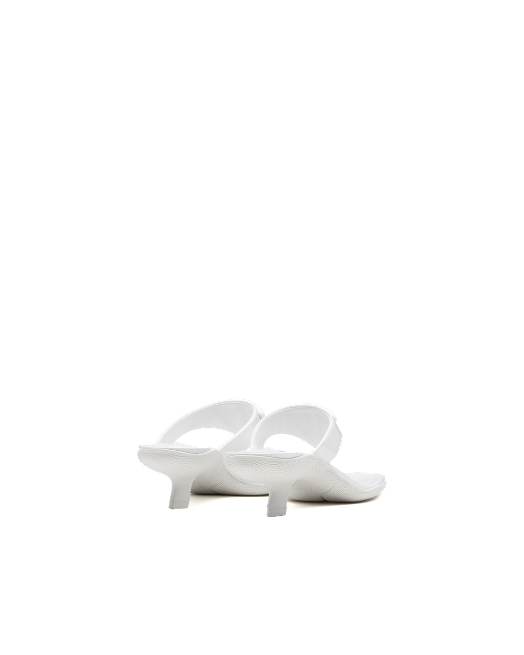 Prada Brushed Cuero High-heeled Tanga Sandals Blancas | 89052-TGXA