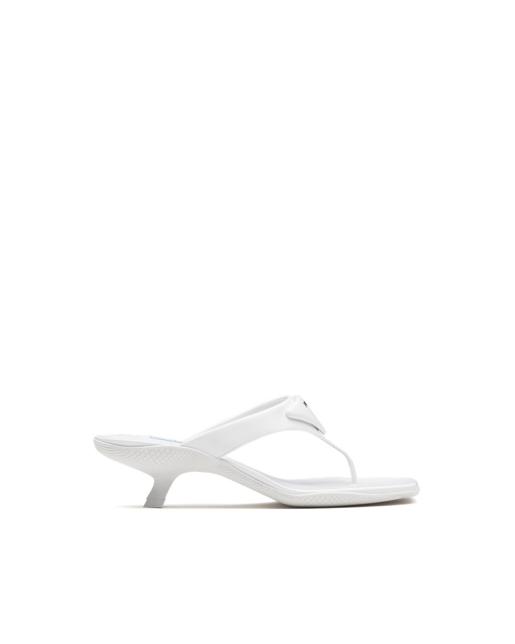 Prada Brushed Cuero High-heeled Tanga Sandals Blancas | 89052-TGXA