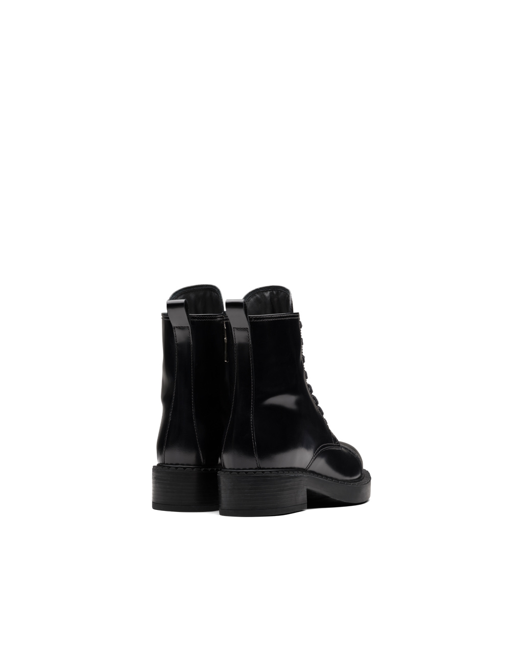 Prada Brushed Cuero Laced Booties Negras | 34516-YUHL