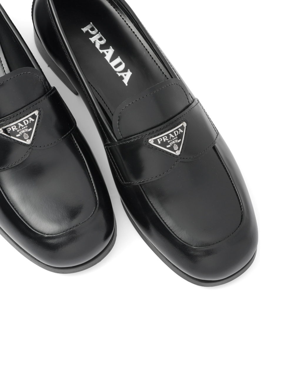 Prada Brushed Cuero Loafers Negras | 36281-NUIJ