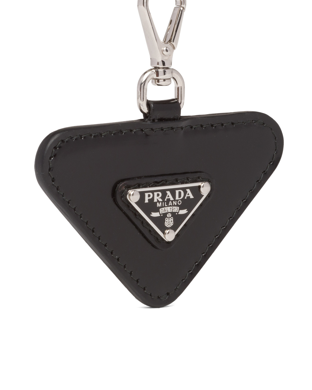 Prada Brushed Cuero Name Tag For Pet Negras | 72485-KTRB