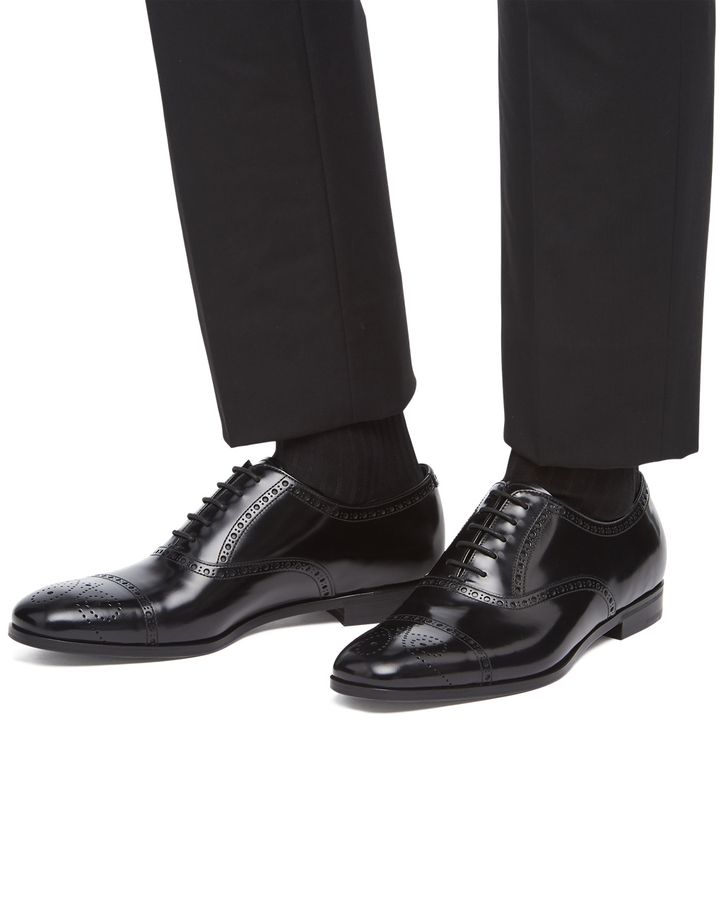 Prada Brushed Cuero Oxford Shoes Negras | 68412-DWJP