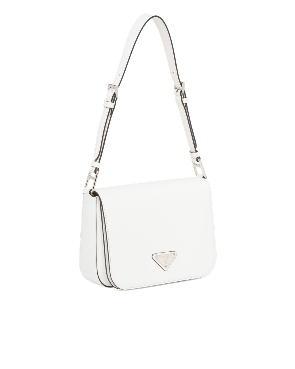 Prada Brushed Cuero Shoulder Bag Blancas | 10295-ZDVG