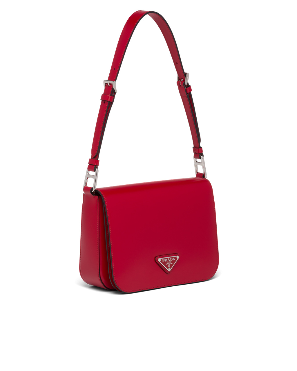 Prada Brushed Cuero Shoulder Bag Scarlet | 80162-BKTS