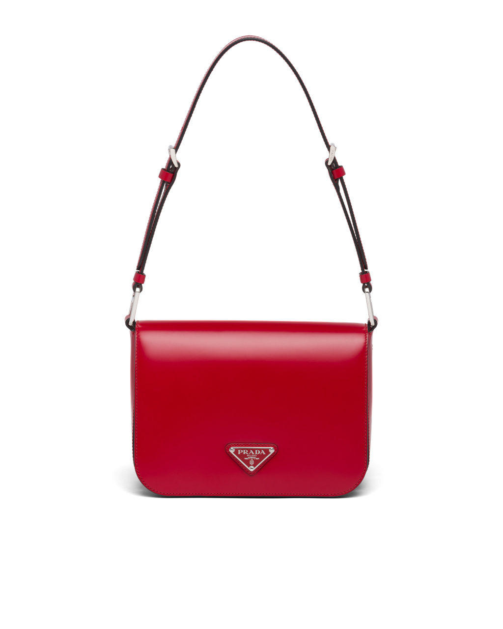 Prada Brushed Cuero Shoulder Bag Scarlet | 80162-BKTS