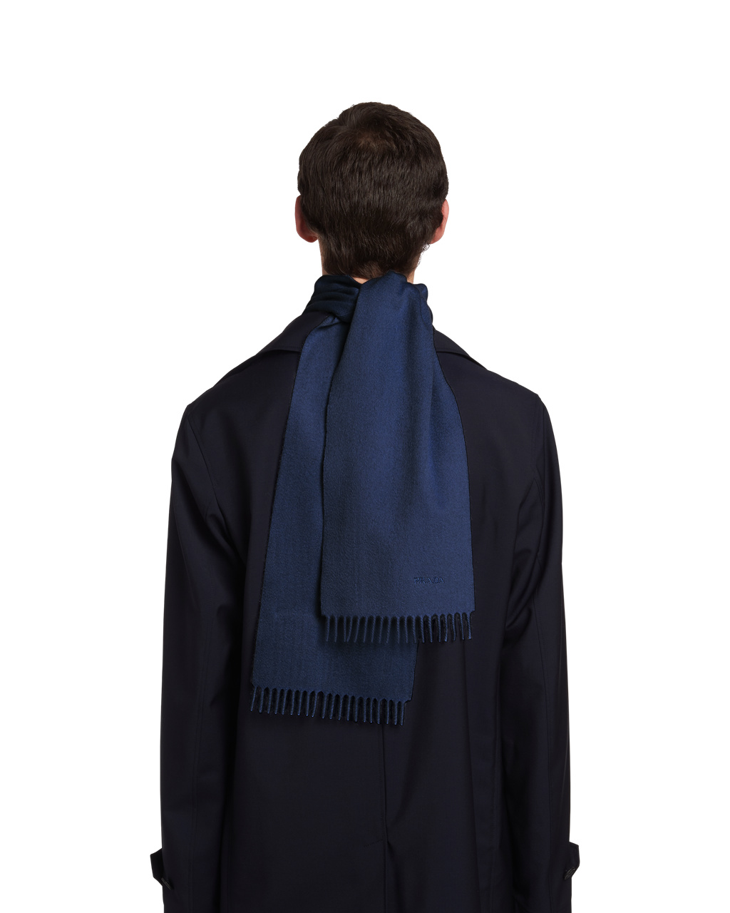 Prada Cashmere Scarf Azul Marino | 56827-NQDZ