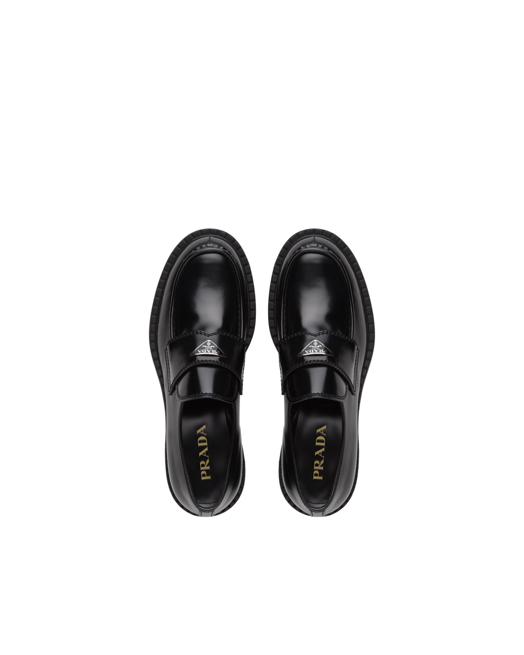 Prada Chocolate Brushed Cuero Loafers Negras | 40593-XLTR