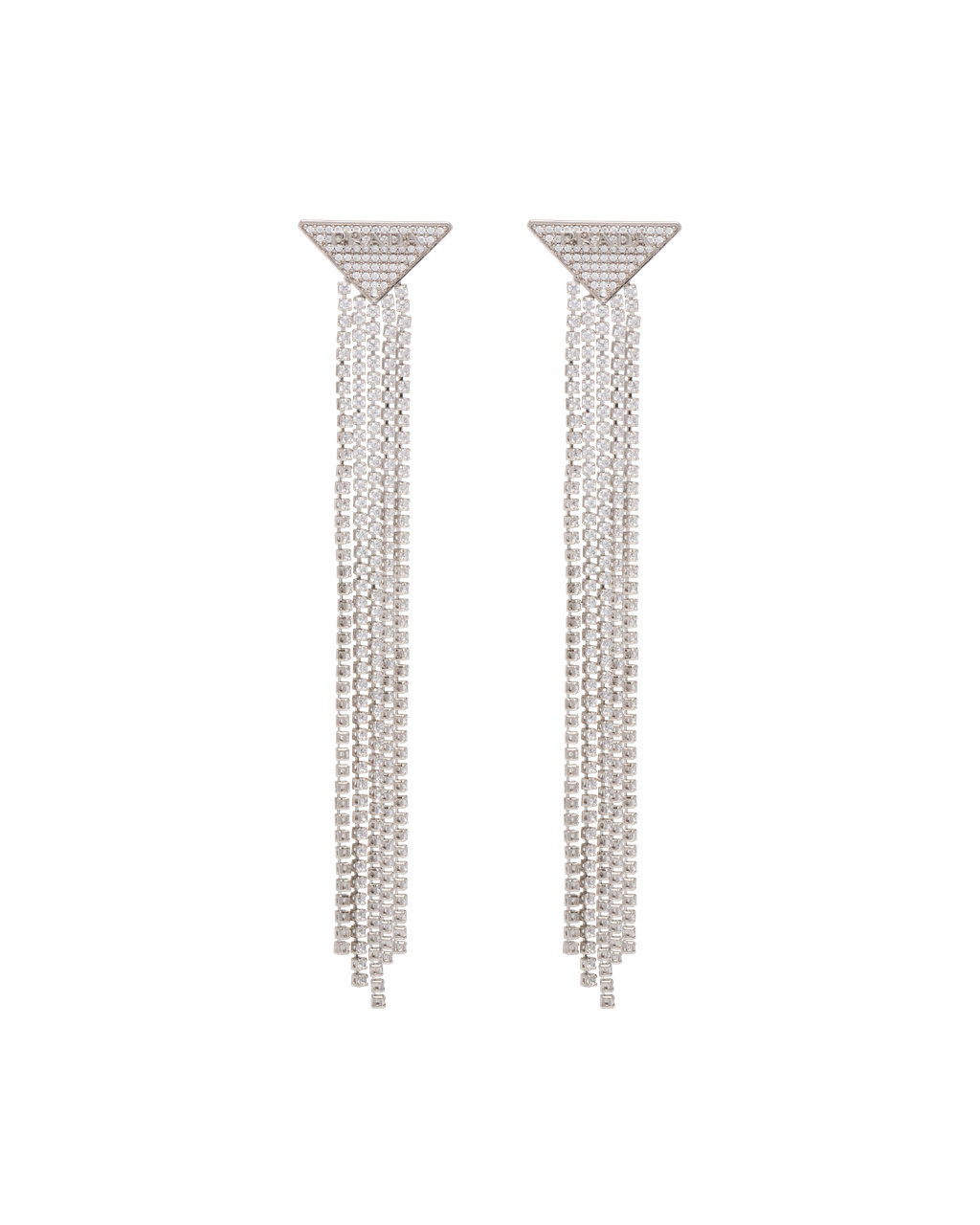 Prada Crystal Logo Jewels Zirconia Earrings Crystal | 38971-RQTN