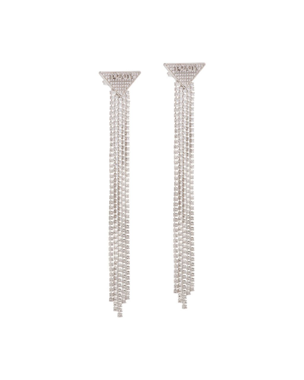 Prada Crystal Logo Jewels Zirconia Earrings Crystal | 38971-RQTN