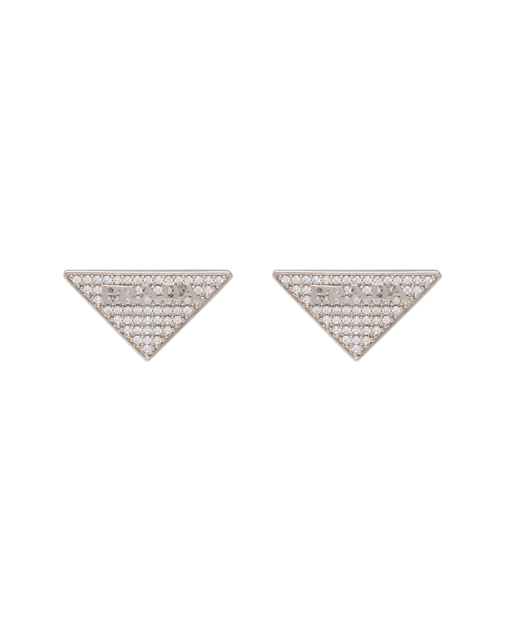 Prada Crystal Logo Jewels Zirconia Earrings Crystal | 97018-MYNG