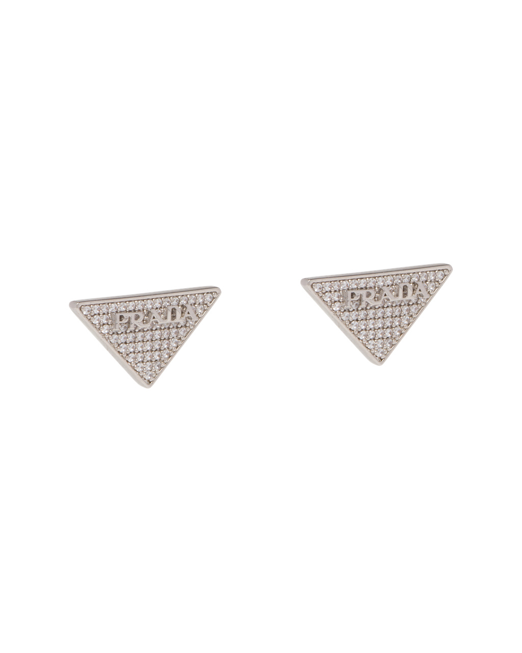 Prada Crystal Logo Jewels Zirconia Earrings Crystal | 97018-MYNG