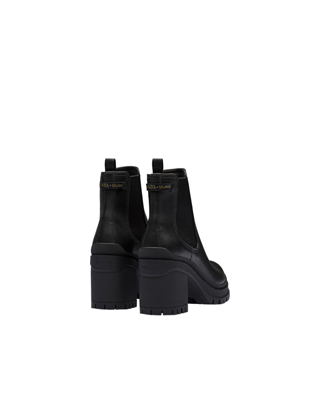 Prada Cuero Booties Negras | 78539-ADFE