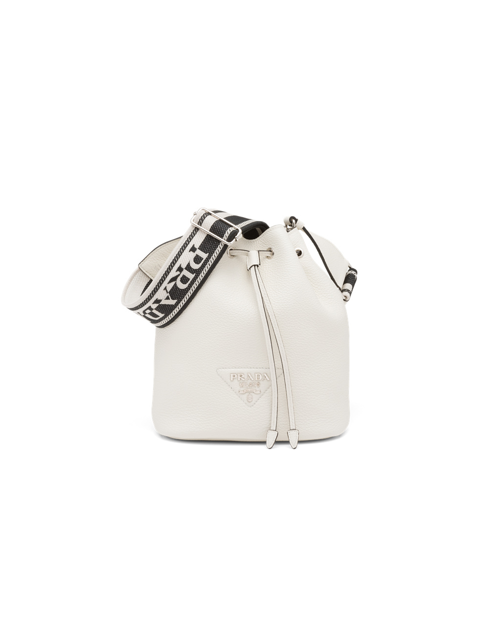 Prada Cuero Bucket Bag Blancas | 62597-VHLW