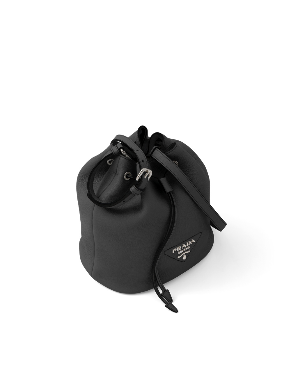 Prada Cuero Bucket Bag Negras | 45172-BHUJ