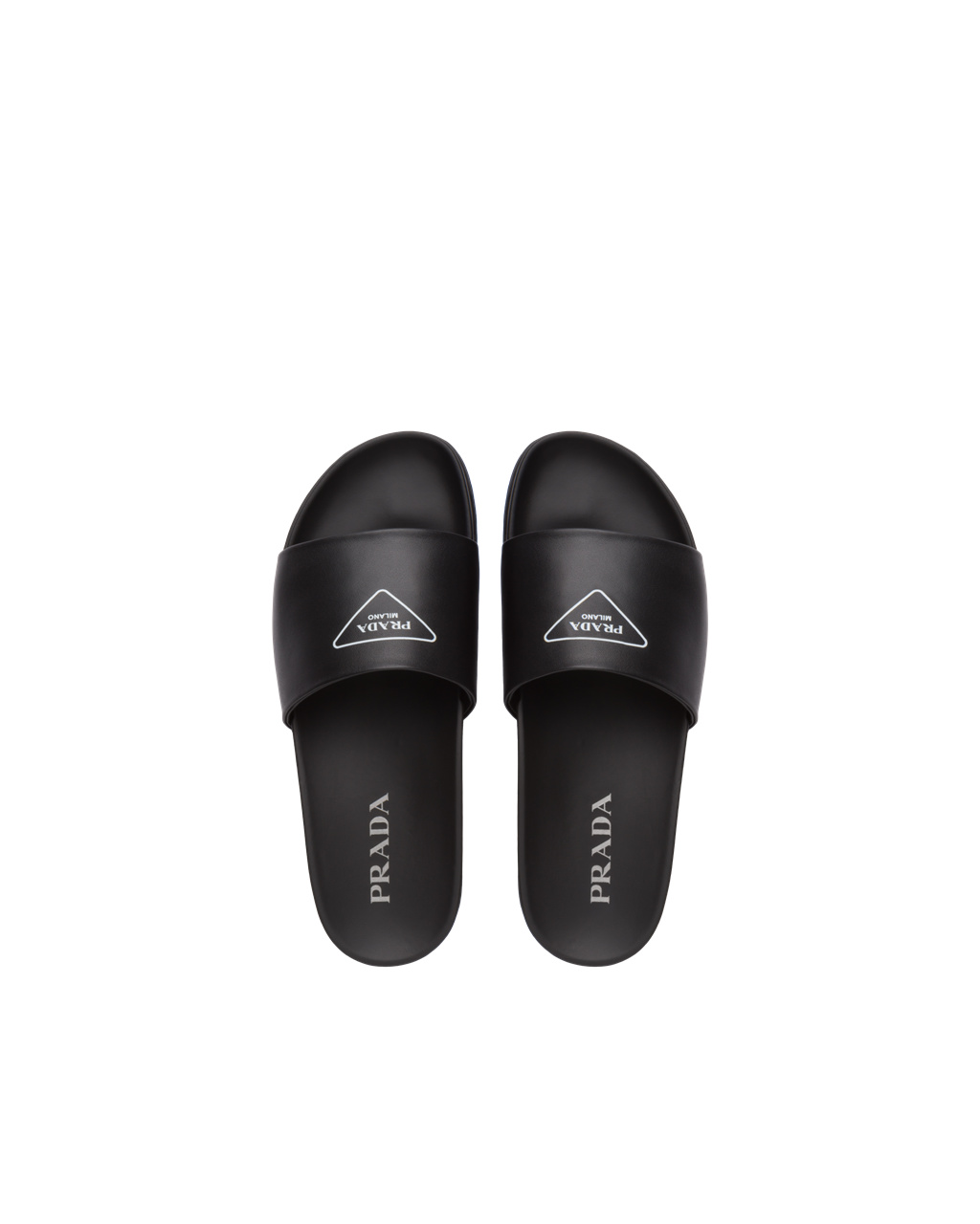 Prada Cuero Chanclas Sandals Negras | 57132-JEBP