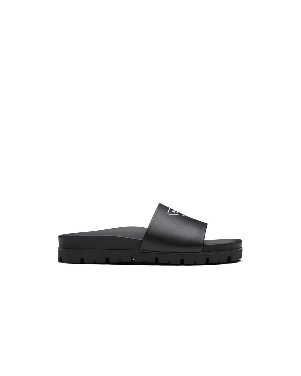 Prada Cuero Chanclas Sandals Negras | 57132-JEBP