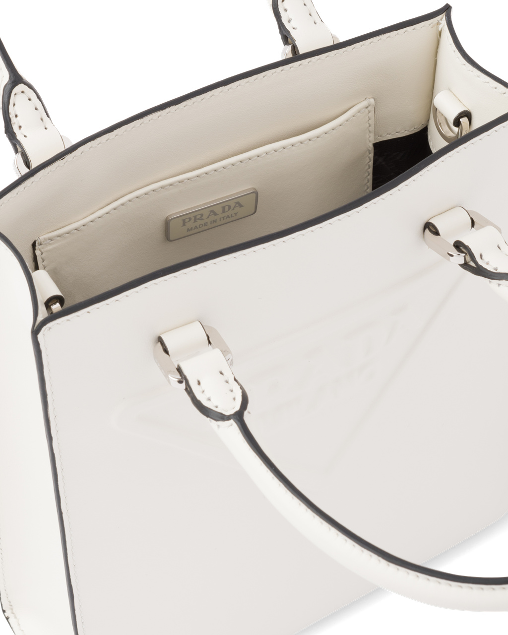 Prada Cuero Handbag Blancas | 20963-DCOJ