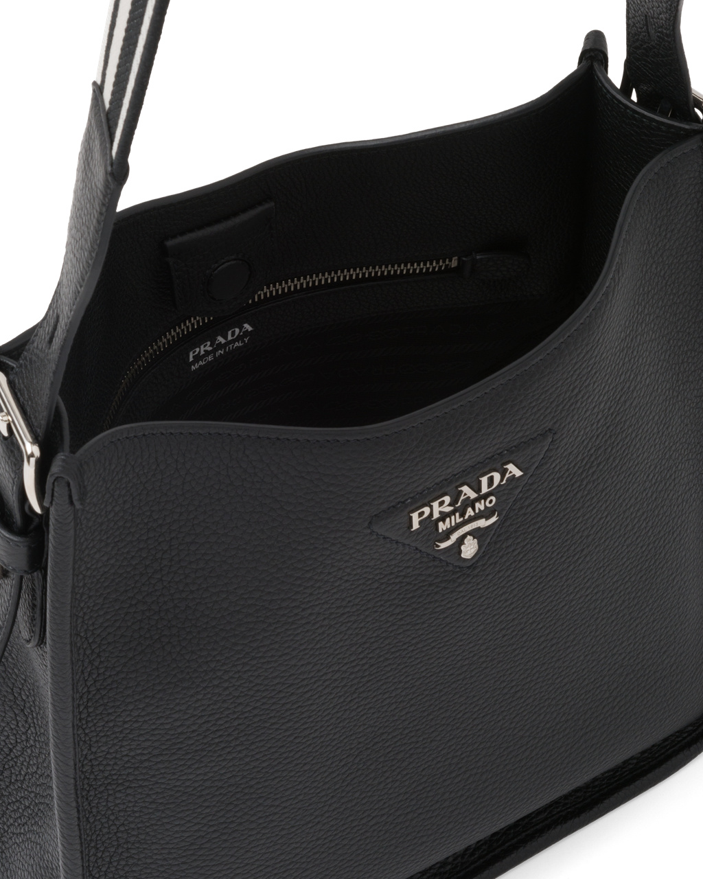 Prada Cuero Hobo Bag Negras | 50692-WHAC