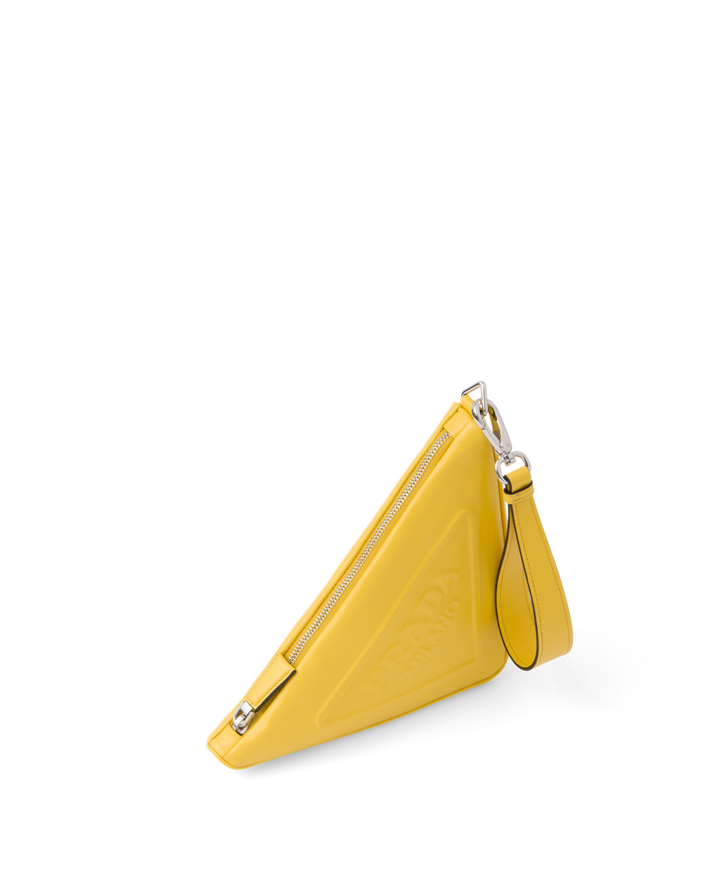 Prada Cuero Prada Triangle Pouch Amarillo | 83765-MDQH