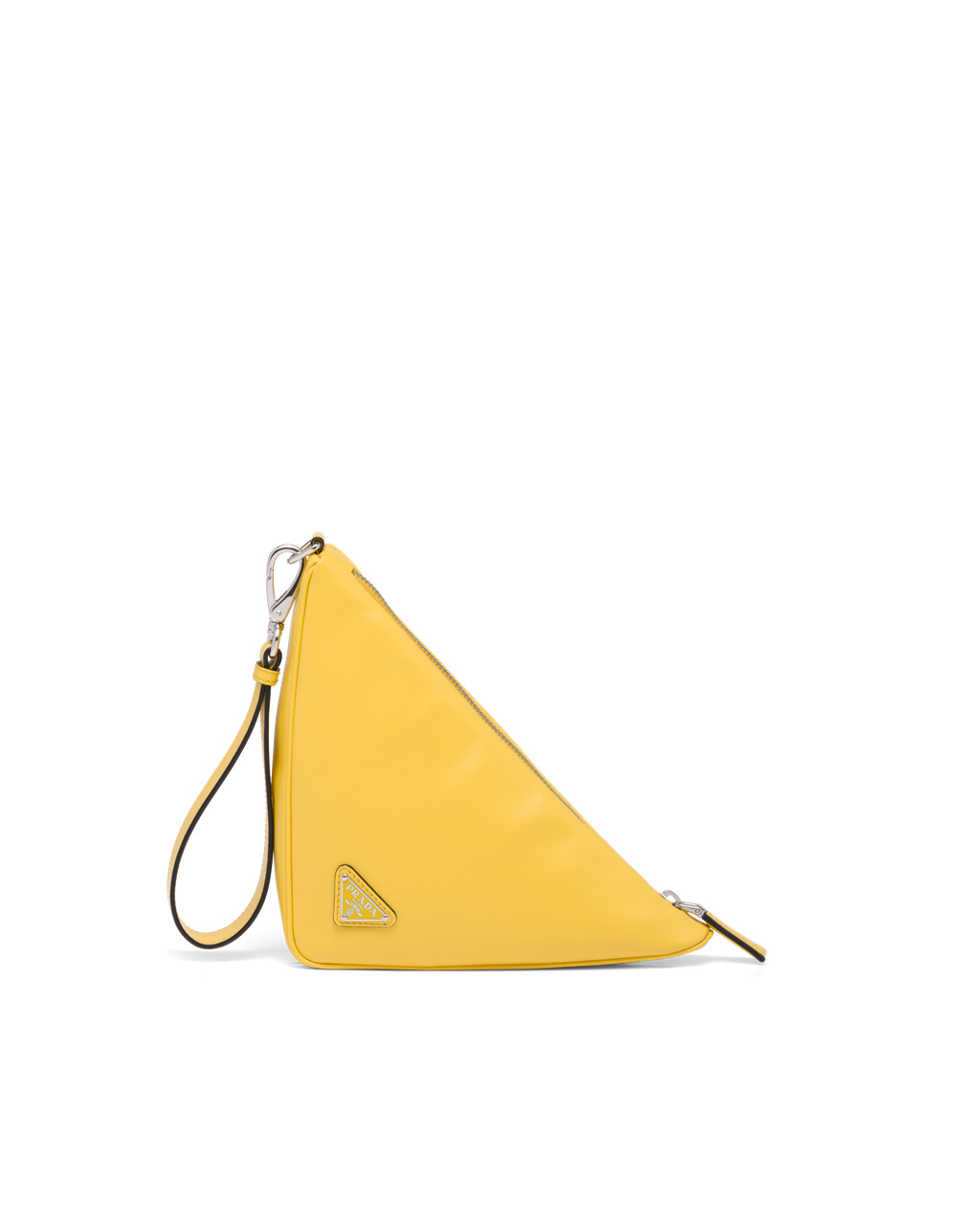 Prada Cuero Prada Triangle Pouch Amarillo | 83765-MDQH