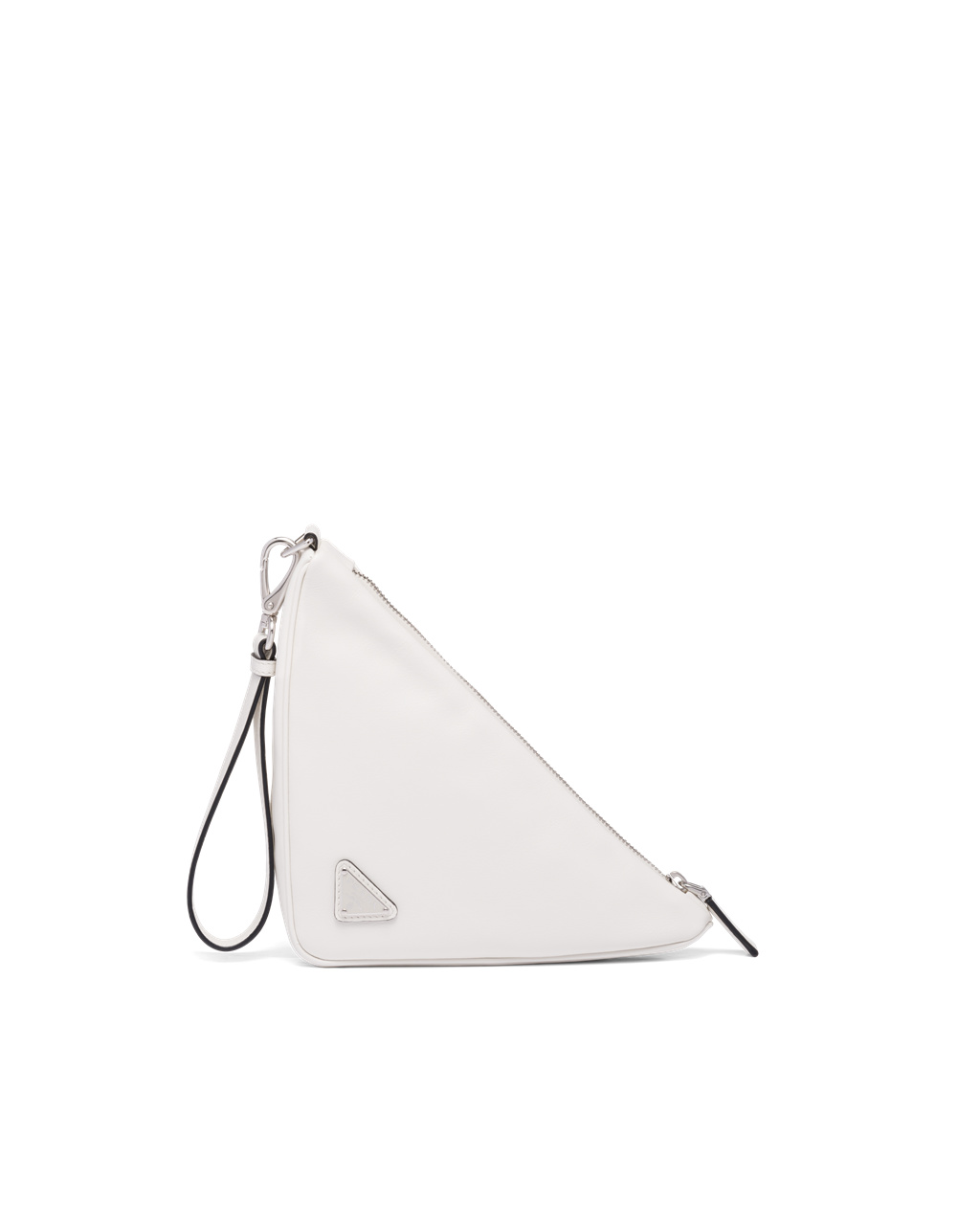 Prada Cuero Prada Triangle Pouch Blancas | 83549-DKOT