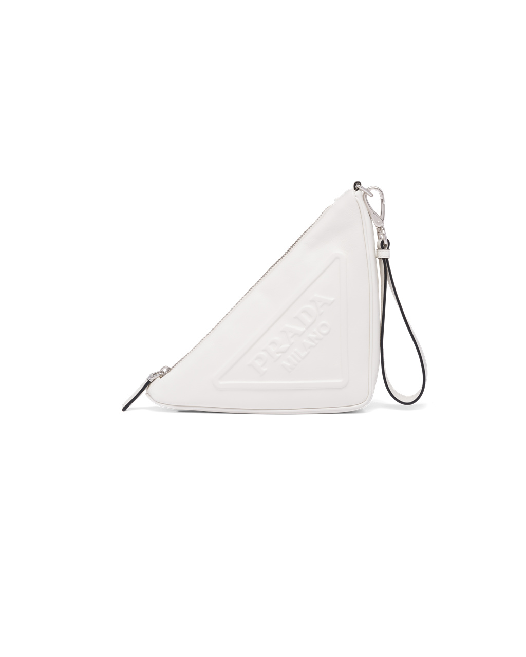 Prada Cuero Prada Triangle Pouch Blancas | 83549-DKOT