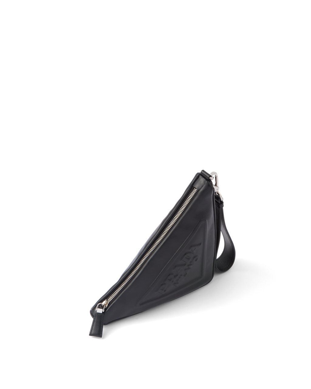 Prada Cuero Prada Triangle Pouch Negras | 16395-FACL