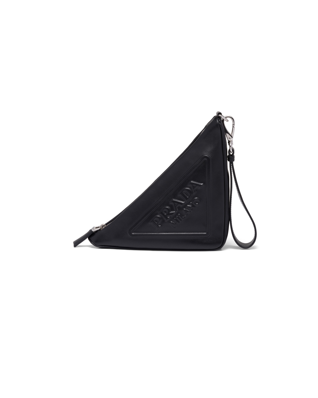 Prada Cuero Prada Triangle Pouch Negras | 16395-FACL