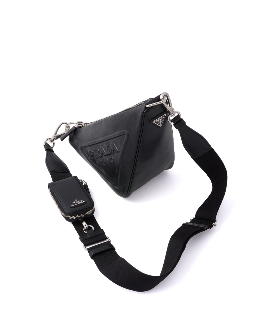 Prada Cuero Prada Triangle Shoulder Bag Negras | 53074-AXKY