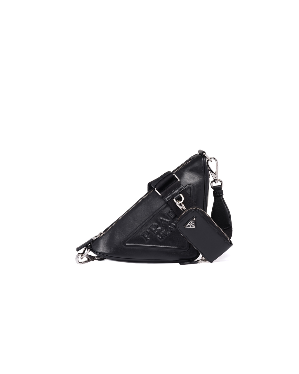 Prada Cuero Prada Triangle Shoulder Bag Negras | 53074-AXKY